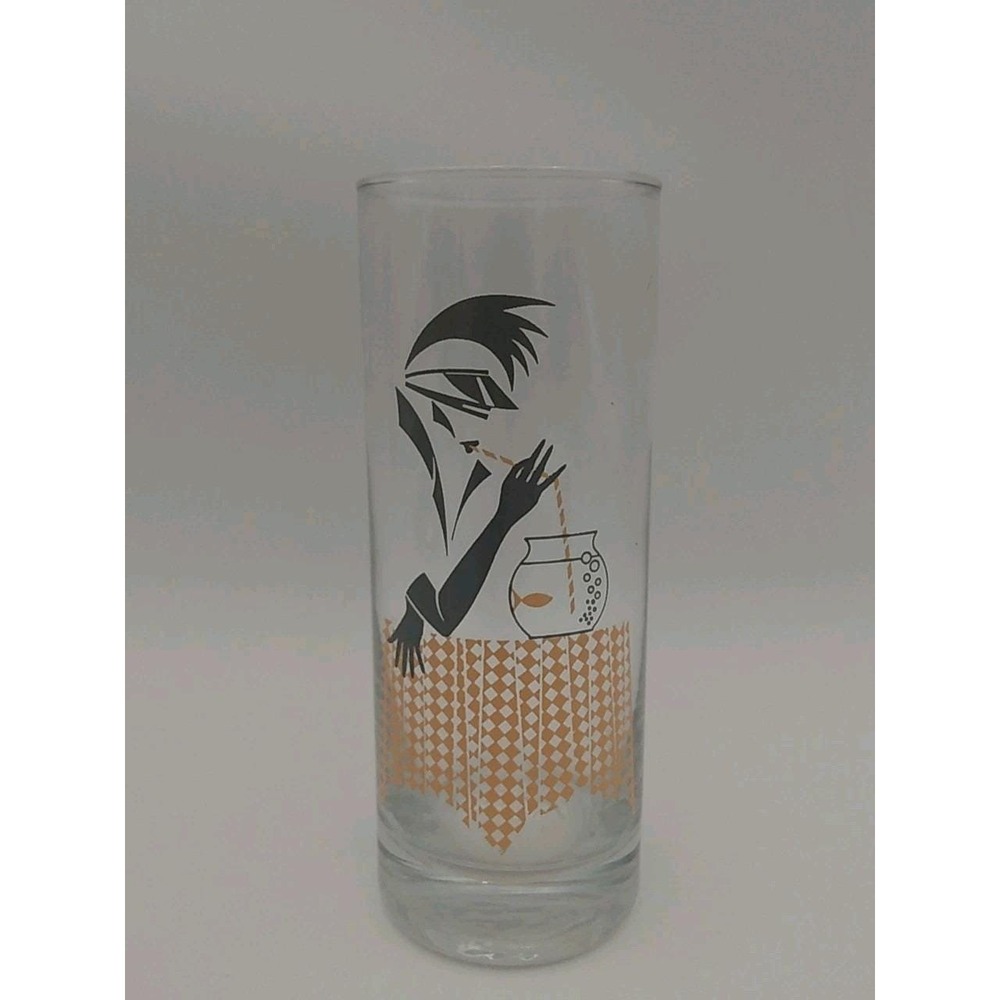 Vintage Panache Sophisticats Highball Collectible Barware Glass Goldfish Bowl 6"